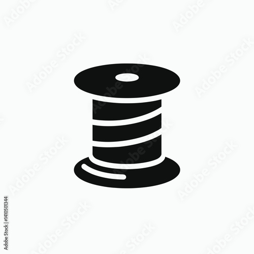Sewing Spool Silhouettes in black on a white background