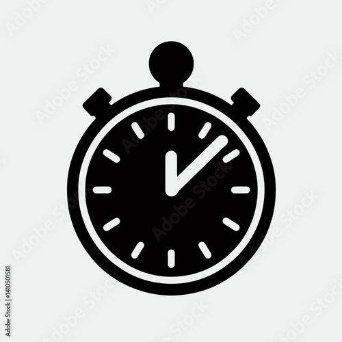 Stopwatch Button Silhouettes in black on a white background