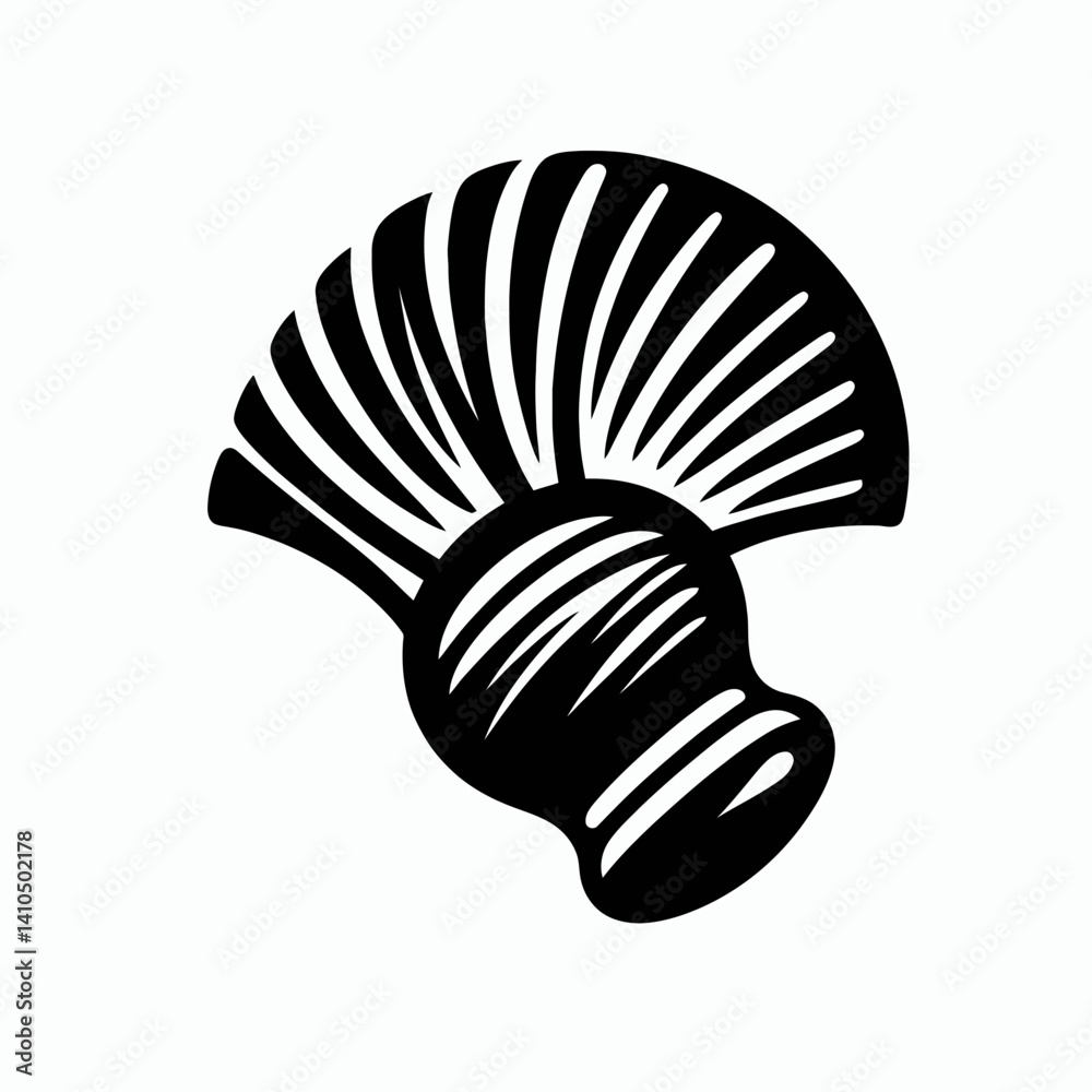 Shaving Brush Handle Silhouettes in black on a white background