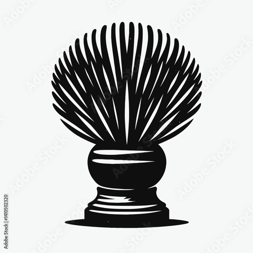 Shaving Brush Silhouettes in black on a white background