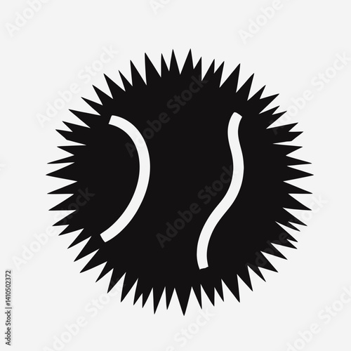 Tennis Ball Fuzz Silhouettes in black on a white background