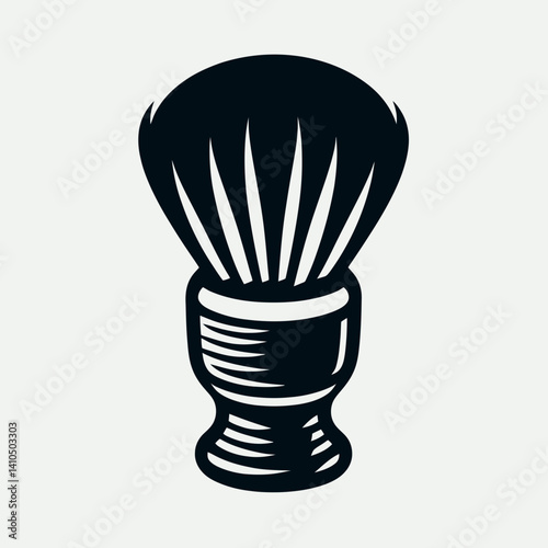 Shaving Brush Handle Silhouettes in black on a white background
