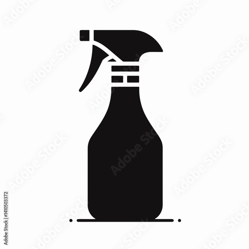 Spray Bottle Nozzle Silhouettes in black on a white background