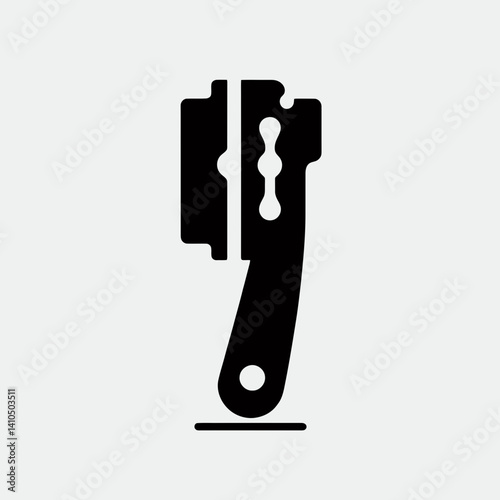 Shaving Blade Silhouettes in black on a white background