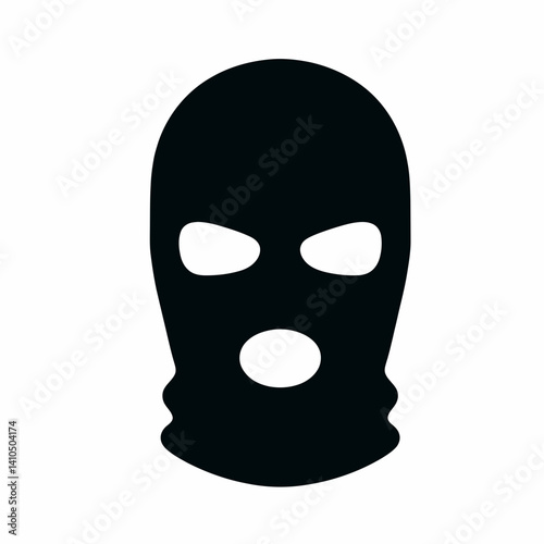 Ski Mask Silhouettes in black on a white background
