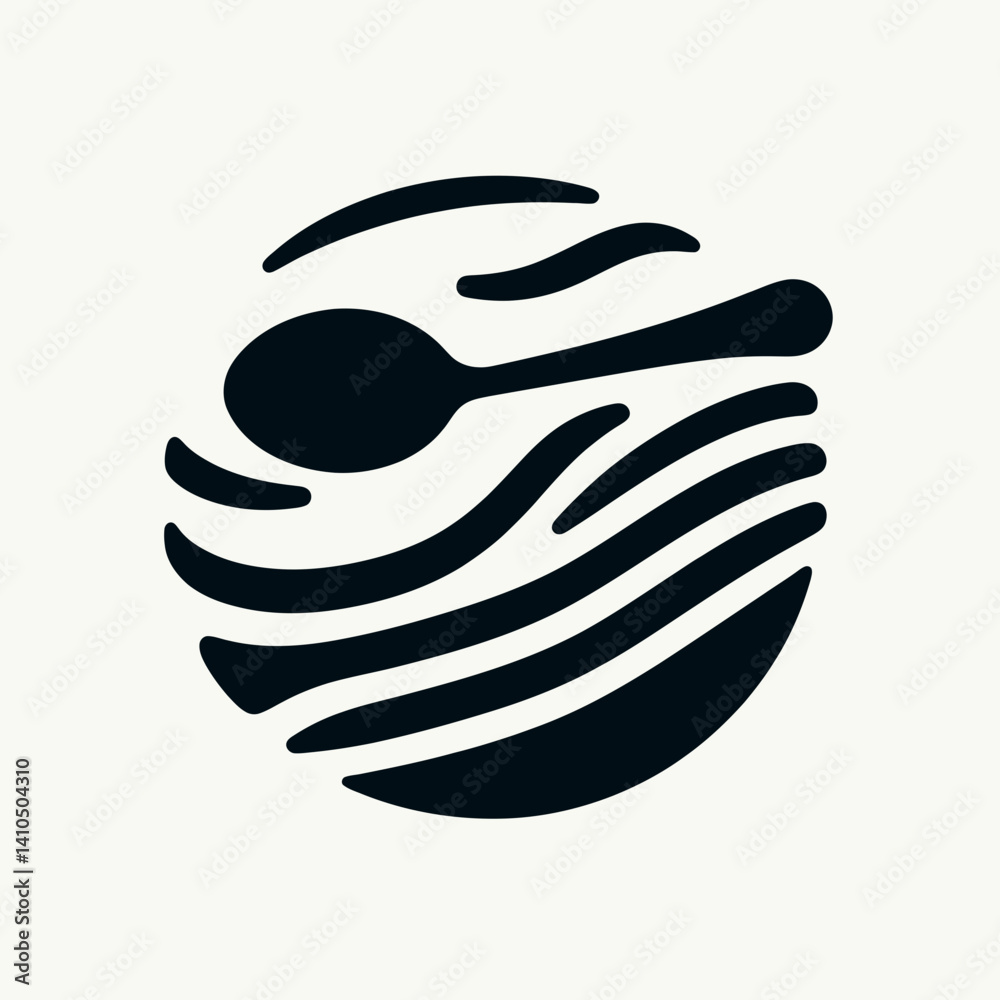 Fototapeta premium Spoon Rest Silhouettes in black on a white background