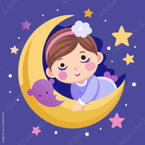 little girl on the moon