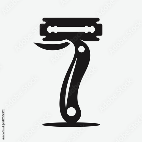Shaving Razor Silhouettes in black on a white background