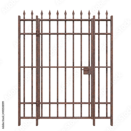 Wallpaper Mural Rusty Metal Door, 3d illustration isolated on white background Torontodigital.ca