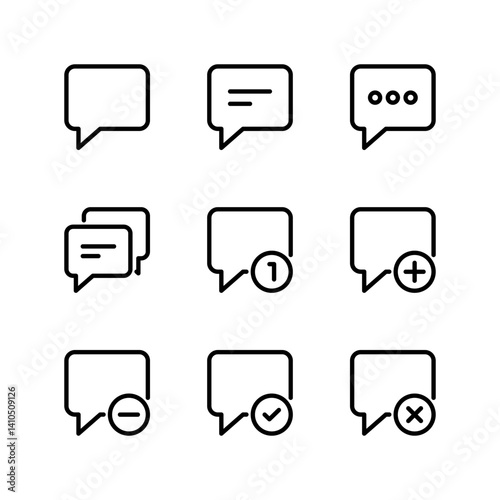 Message icon set. Chat icon. Conversation icon. Contact icon.