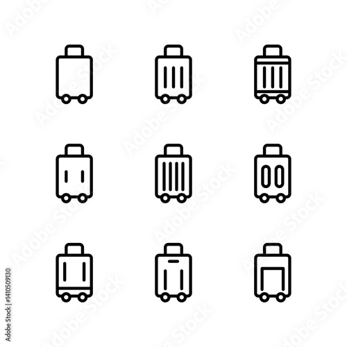 Suitcase icon set. Luggage icon. Baggage icon.