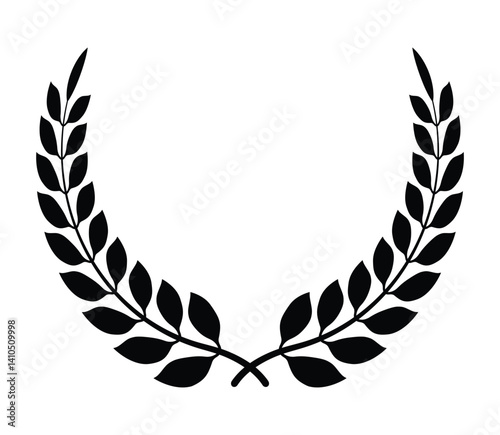 Decorative black Laurel wreath Circle vector design on white background
