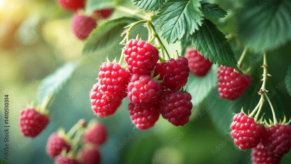 Detailed view of mature raspberry Detailed view of mature raspberry