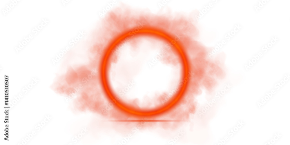 Fototapeta premium This is a captivating illustration of a smoke ring, showcasing an enchanting orange hue on a transparent background
