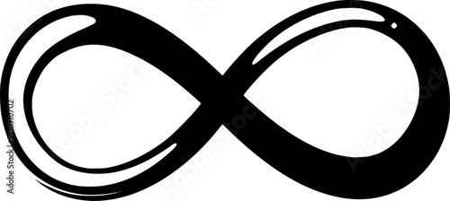 Infinity symbol logo or icon design, silhouette vector art illustration on a white background