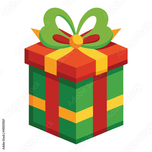 Gift box illustration for holiday season in simple festive design