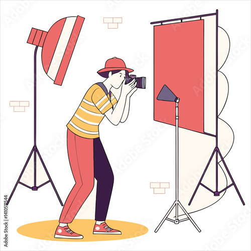 photographer vector art