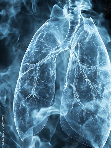 Lungs X-Ray; Medical Image; Smoke Background