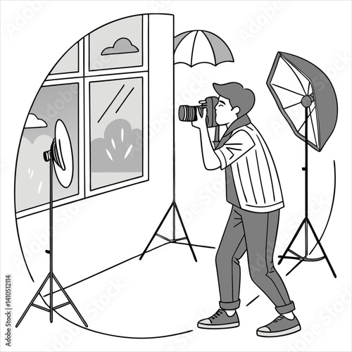 photographer vector art