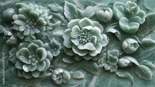 Unique jade flower sculpture, perfect for home decor with elegant finish