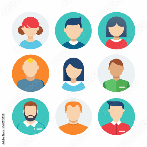 Wallpaper Mural A set of colorful flat style user profile icons Torontodigital.ca