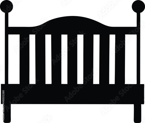 Baby Crib  icon,Baby Crib black  silhouette,baby  vector illustration