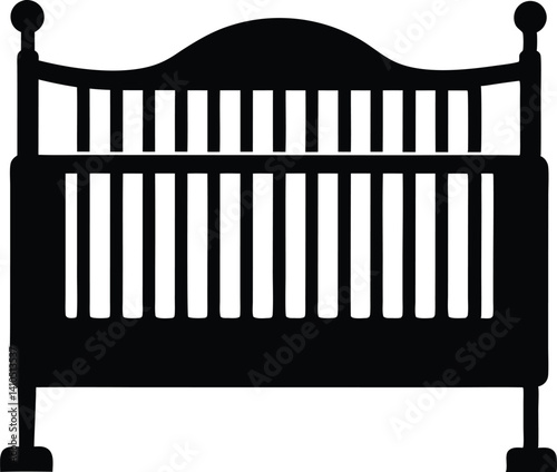Baby Crib  icon,Baby Crib black  silhouette,baby  vector illustration