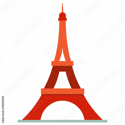 Eiffel Tower vector on white background.