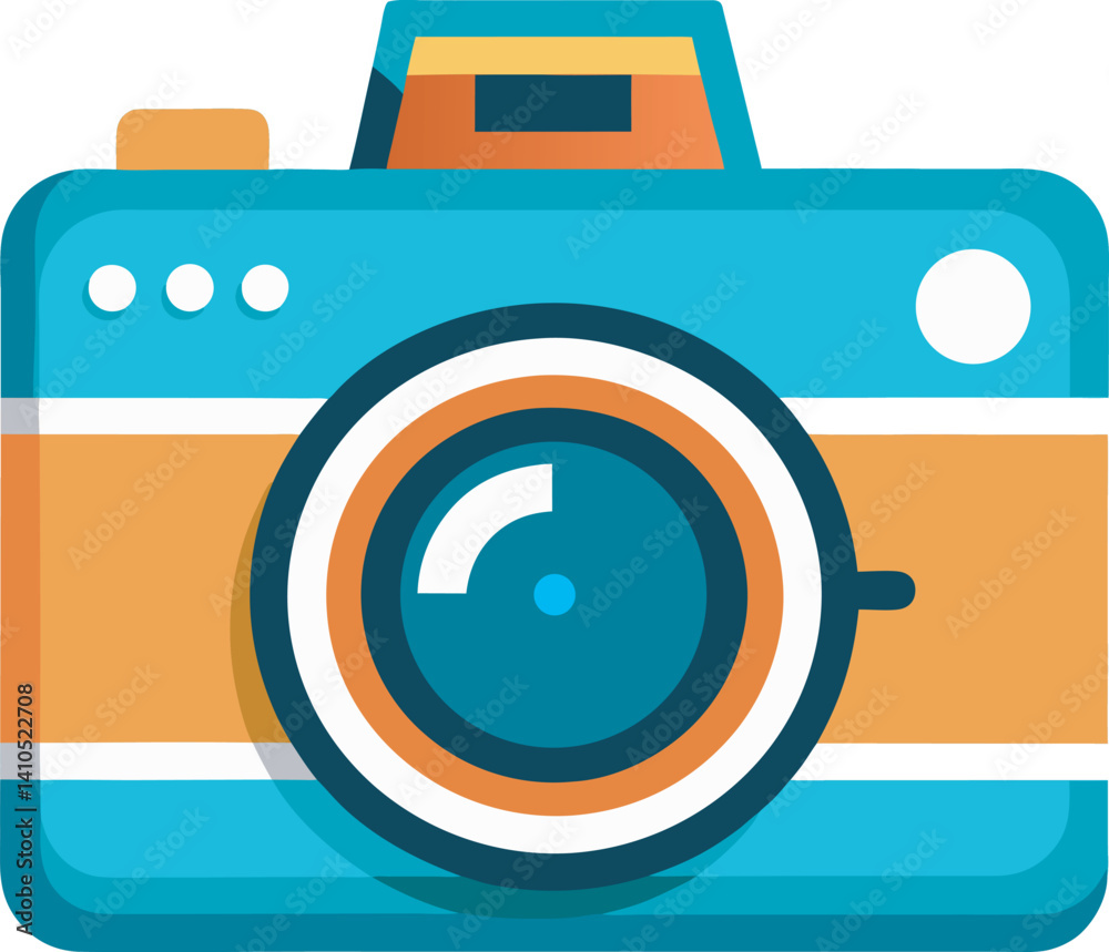 Flat-style photo camera icon in a vector illustration format on white background Flat-style photo camera icon in a vector illustration format on white background