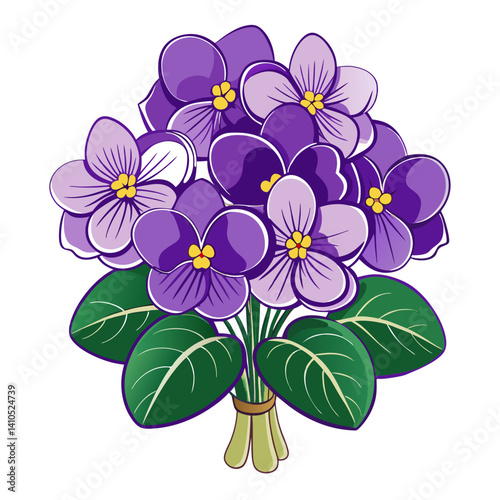  Beautiful African Violet Bouquet Floral Artwork