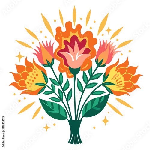  Charming Blazing Sunrise Flower Bouquet Artwork