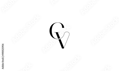 CV initial letter logo