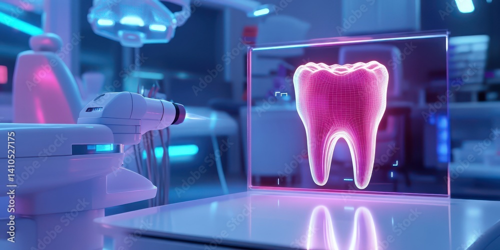 Fototapeta premium Dental clinic tooth model display