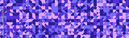 Abstract geometric pattern featuring a captivating blend of purple and lavender hues.