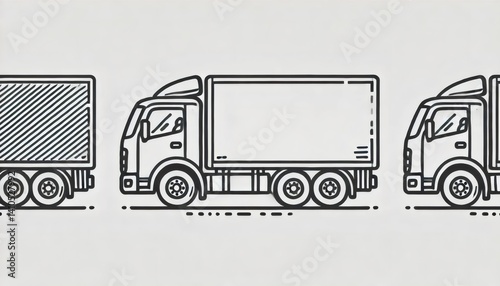 Simple Wide Outline Drawing of a Truck Showing Minimal Design