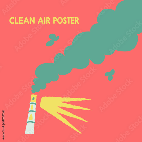 A powerful contrast poster showing polluted smoky air versus fresh, clean, tobacco-free air—perfect for health awareness and anti-smoking campaigns.