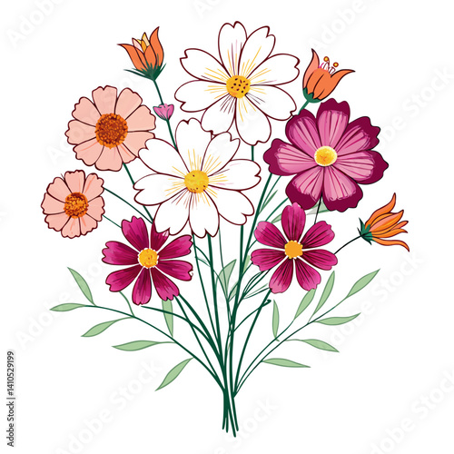 Beautiful Coreopsis Flower Bouquet Artwork