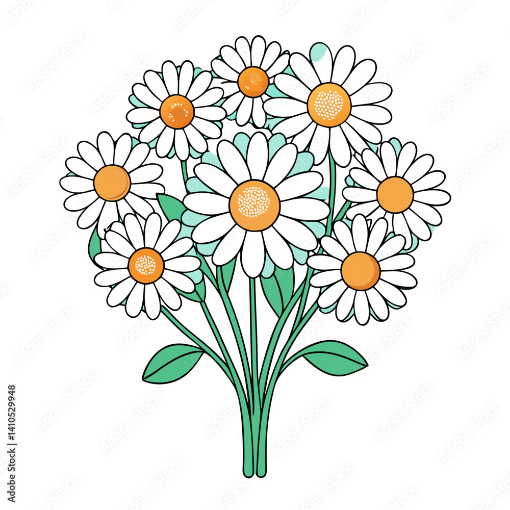 Fototapeta premium Charming Daisy Flower Bouquet Artwork
