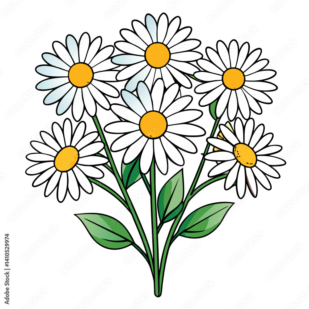 Fototapeta premium Elegant Daisy Bouquet Flower Artwork