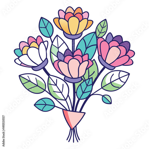  Serene Daydream Floral Bouquet Illustration