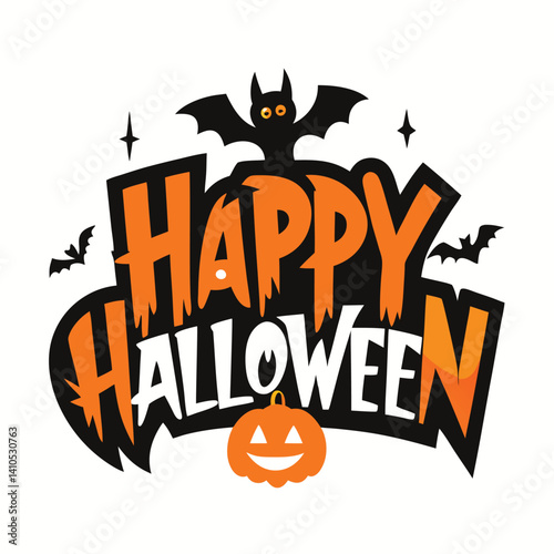 Happy Halloween illustration with trick or treat style