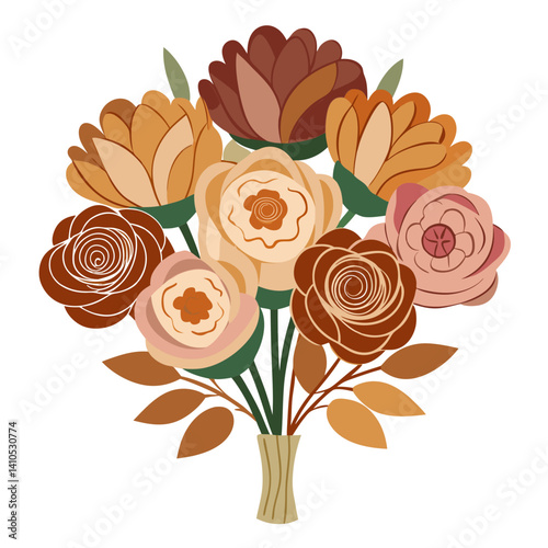  Beautiful Earthen Tones Bouquet of Flowers
