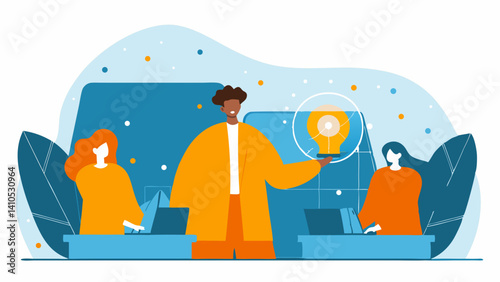 A professor brainstorms innovative ideas in a shared learning space