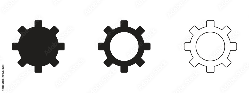 Gear icon set vector isolated on white background Gear icon set vector isolated on white background