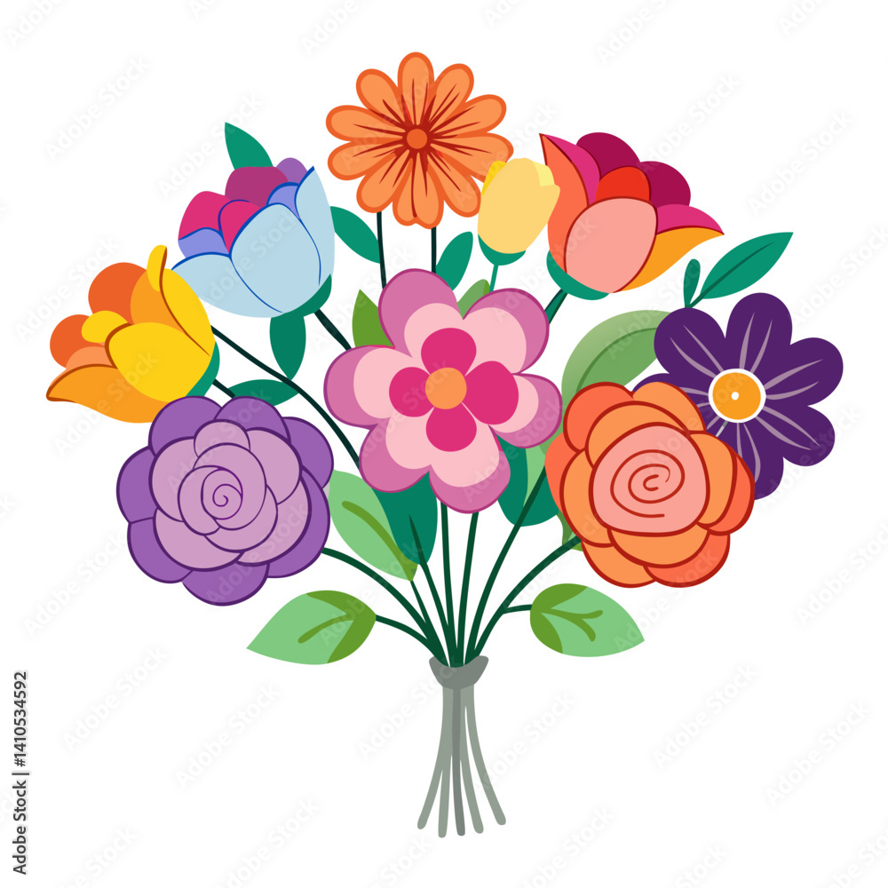 Fototapeta premium Elegant Happy Hues Bouquet Flower Design