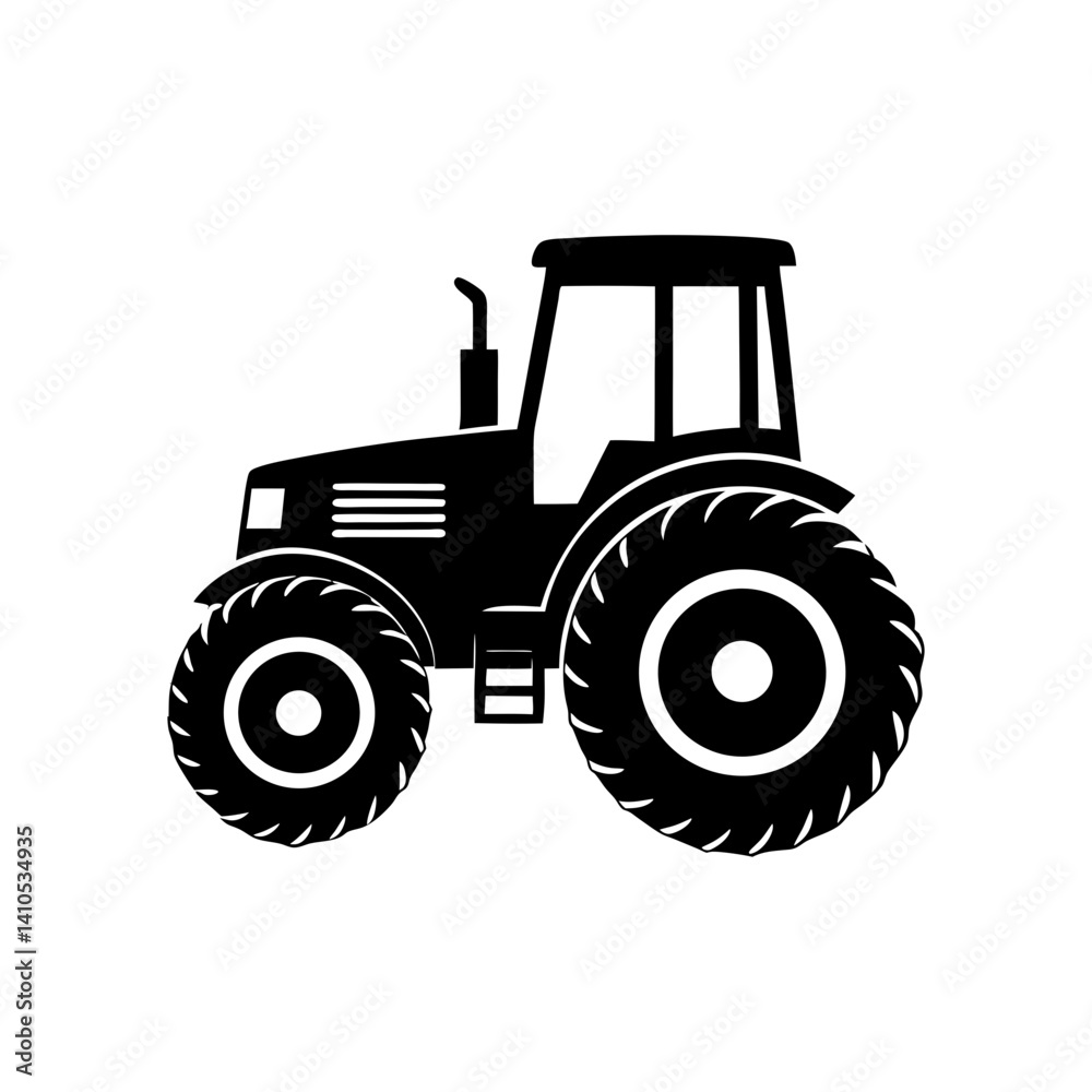Obraz premium Tractor Silhouette vector illustration
