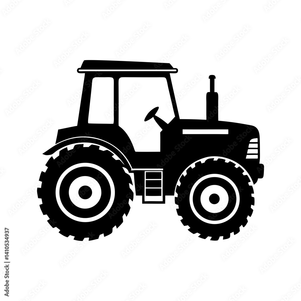 Obraz premium Tractor Silhouette vector illustration