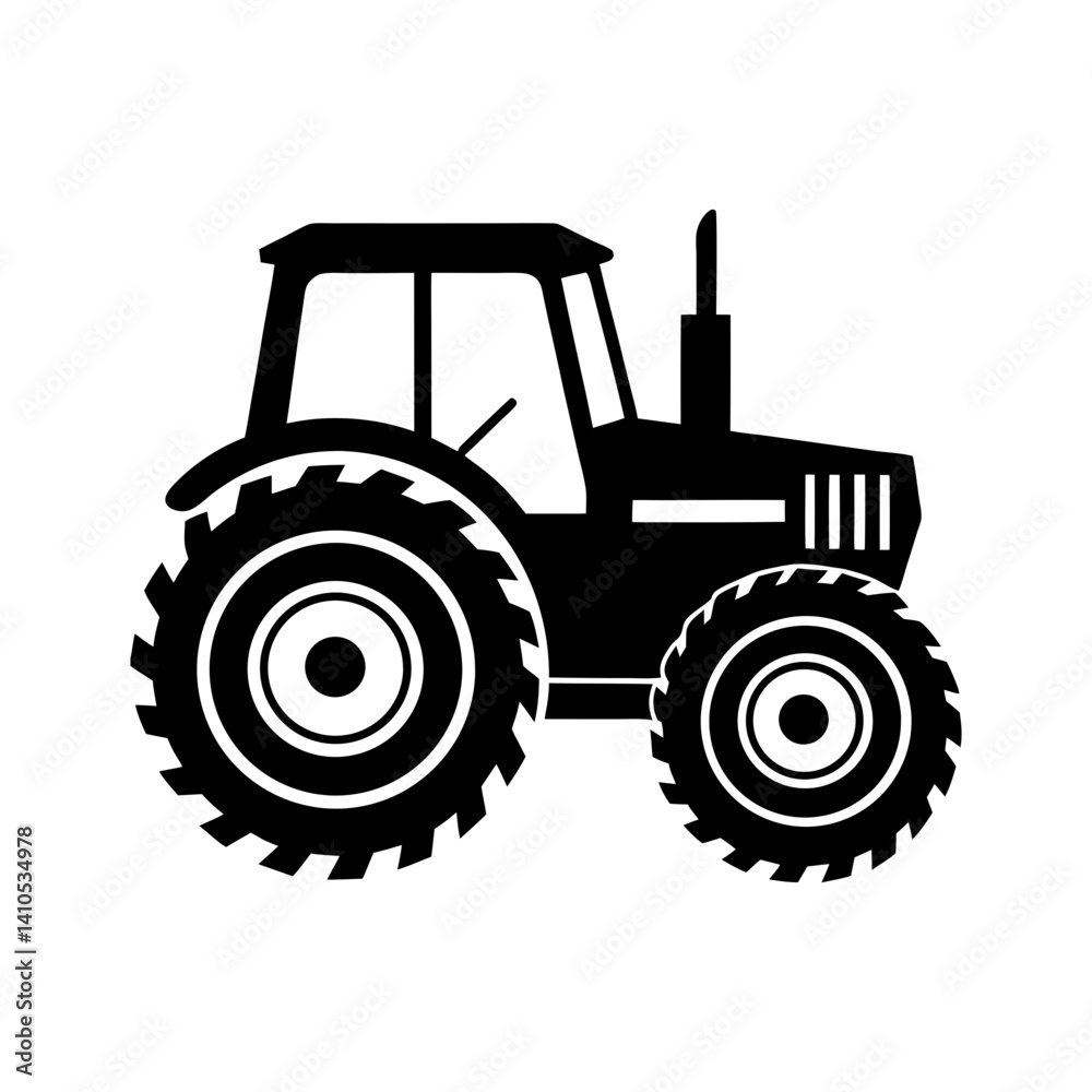 Obraz premium Tractor Silhouette vector illustration