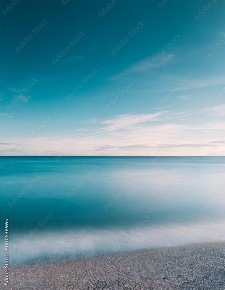 Obraz premium Calm Ocean Horizon in Minimalist Seascape Photography Style