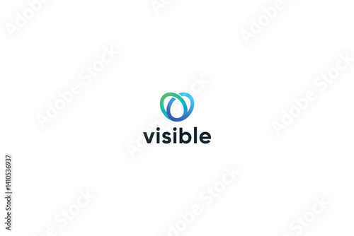 Letter V modern visible gradient color logo